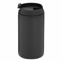 Thermosbeker/warmhoudbeker Koffie To Go - metallic zwart - 290 ml - dubbelwandig - met schroefdop Thermosbeker/warmhoudbeker Koffie To Go - metallic zwart - 290 ml - dubbelwandig - met schroefdop