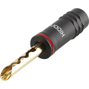 Hicon HI-BM13-RED Luidsprekerconnector Stekker, recht Aantal polen: 1 Zwart, Rood 1 stuk(s)