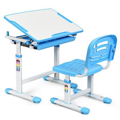 Kinder Bureau en Stoel Set In Hoogte Verstelbare Kinder Bureau Set met Kantelbaar Bureaublad School Student Bureaustoel