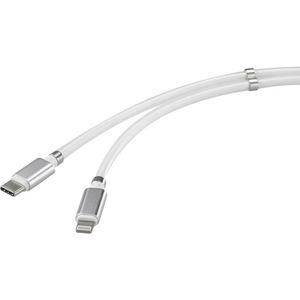 Renkforce USB-kabel USB 2.0 USB-C stekker, Apple Lightning stekker 1.00 m Wit TO-6886779