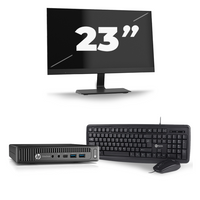 HP EliteDesk 800 G2 USFF - Intel Core i7-6e Generatie - 16GB RAM - 256GB SSD - Windows 11 + 1x 23 inch Monitor