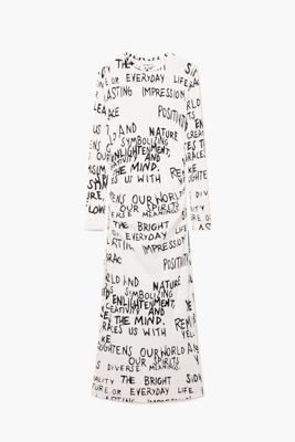 Midi-jurk met tekst - WHITE - XL
