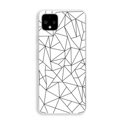 Geometrische lijnen zwart: Pixel 4 XL Transparant Hoesje