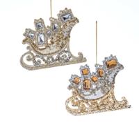 Ornament plc slee goud/zilver l9 cm Kurt S. Adler - Kurt s adler