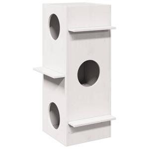 VidaXL Kattenhuis 43x43x90 cm massief grenenhout wit