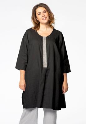 Yoek Tuniek beaded placket | Zwart | Maat 58/60