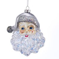 Santa Face With Silver Glitter 5 Inch - Kurt S. Adler
