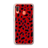 Red Leopard: Samsung Galaxy A20e Transparant Hoesje Red Leopard: Samsung Galaxy A20e Transparant Hoesje