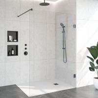 BRAUER Void inloopdouche helder glas 140x200 incl. glascoating PVD gunmetal geborsteld GS-VOI1H140200GM