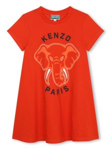 Kenzo Kids robe en coton biologique à logo imprimé - Rouge