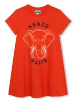 Kenzo Kids robe en coton biologique à logo imprimé - Rouge - thumbnail