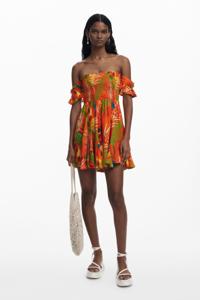 Korte Bardot-jurk - ORANGE - L