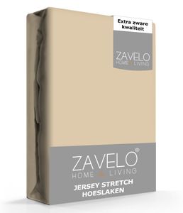 Zavelo® Jersey Hoeslaken Zand-1-persoons (80/90x200 cm)