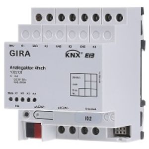 102200  - EIB, KNX analogue actuator 4-fold for the conversion of EIB, KNX telegrams to analogue signals, 102200