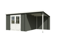 Blokhut met overkapping Tampa 481x292 Green Grey-Wit - Outdoor life