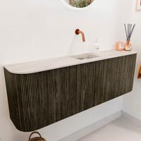 Toiletmeubel Mondiaz Joya Dlux | 123.2 cm | Meubelkleur Shadow | Faye wastafel Nata Wasbak Midden | Zonder kraangat(en)