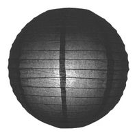 Zwarte bol versiering lampion 25 cm - thumbnail