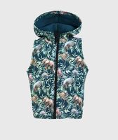 Softshell And Polar Fleece Hooded Vest Tropical Animals - thumbnail
