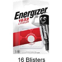 16 stuks (16 blisters a 1 stuk) Energizer CR1632 Lithium Knoopcel 3V - thumbnail