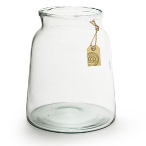 Transparante Eco taps toelopende vaas/vazen van glas 22 x 17 cm