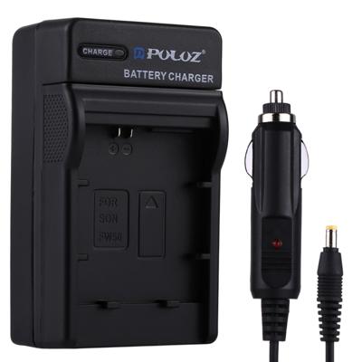 PULUZ 2-in-1 Digitale Camera batterij autolader voor Sony NP-FW50 accu