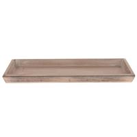 Plateau - rechthoekig - hout - grey wash - 39 x 15 cm - kaarsenplateau - dienblad - tafeldecoratie
