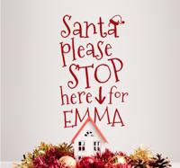 Feestdagen Sticker Santa Stop Here Personaliseerbaar