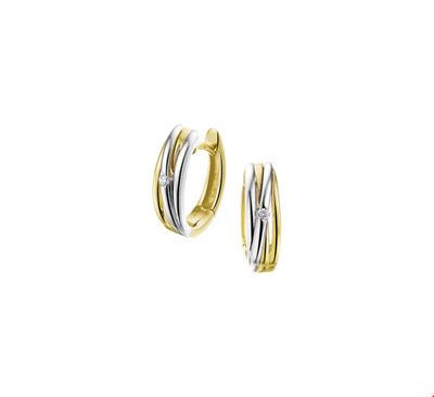 TFT Klapcreolen Diamant 0.04 Ct. Bicolor Goud Glanzend
