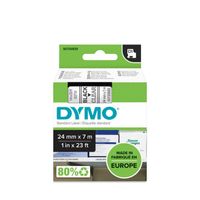 Huismerk DYMO D1 53710/S0720920 Labeltape 24mm Zwart op Transparant - thumbnail