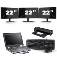 Dell Latitude E6430 ATG - Intel Core i5-3e Generatie - 14 inch - 8GB RAM - 256GB SSD - Windows 10 + 3x 22 inch Monitor