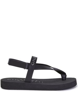 Giuseppe Zanotti sandales à logo imprimé - Noir