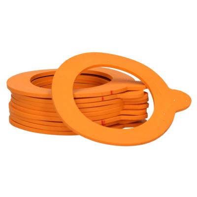 Weckpot inmaakringen - 10x - rubber - oranje - 8 cm - Le Parfait