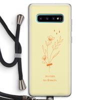 No rain no flowers: Samsung Galaxy S10 Plus Transparant Hoesje met koord