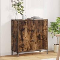 Dressoir met lade Gerookt eiken 79.5 x 33 x 82 cm Bewerkt hout