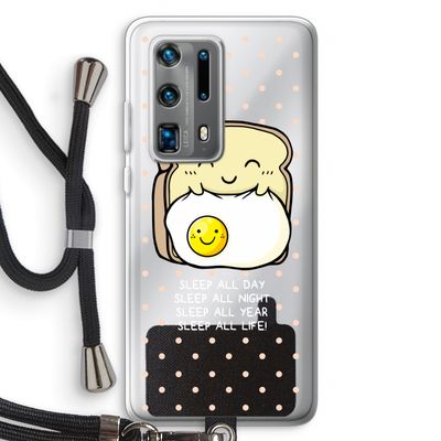 Sleep All Day: Huawei P40 Pro Plus Transparant Hoesje met koord