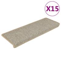 VidaXL Trapmatten zelfklevend 15 st sisal-look 65x21x4 cm groen