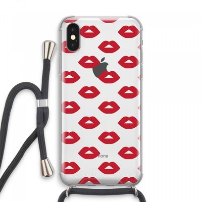 Lips: iPhone XS Max Transparant Hoesje met koord