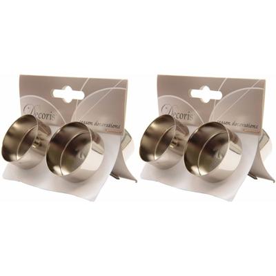 Kerststukjes theelichthouders - 8x st - zilver - D4,2 x L7,5 cm - ijzer - kaarsenhouders