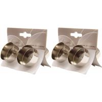 Kerststukjes theelichthouders - 8x st - zilver - D4,2 x L7,5 cm - ijzer - kaarsenhouders