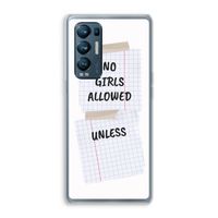 No Girls Allowed Unless: Oppo Find X3 Neo Transparant Hoesje