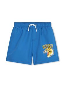 Kenzo Kids short de bain à imprimé graphique tigre - Bleu