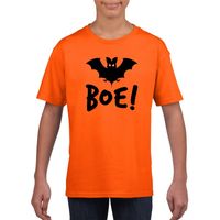 Halloween vleermuis t-shirt oranje kinderen - thumbnail