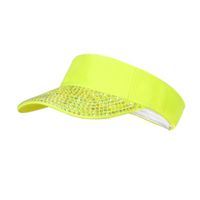 Zonneklep neon geel met steentjes