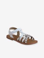 Leren kindersandalen met klittenband wit