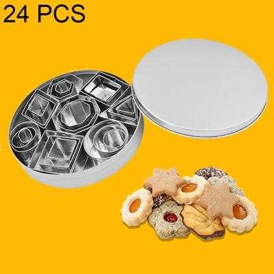 24 STKS/set RVS DIY cookie koekjes mallen geometrie bakken tools (Octagon)