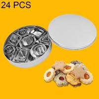 24 STKS/set RVS DIY cookie koekjes mallen geometrie bakken tools (Octagon)