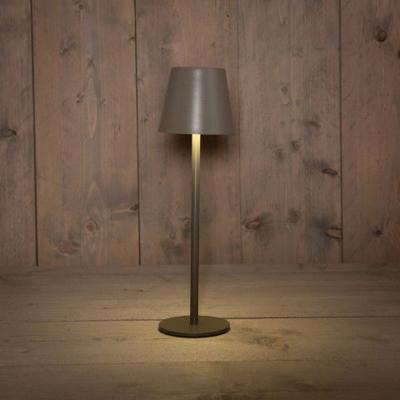 Draadloze tafellamp warm wit dimbaar LED inclusief USB kabel 36.5x11.5cm mat grijs - Annas collection