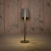 Draadloze tafellamp warm wit dimbaar LED inclusief USB kabel 36.5x11.5cm mat grijs - Annas collection
