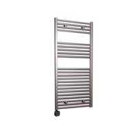 Electrische Wifi Radiator Sanicare HPW Carini 111,8x60 cm Inox-look Met Thermostaat Zwart Linksonder