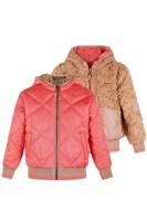 NoNo winter bomberjack meisjes - roze - Bomby - reversible, capuchon